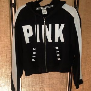 VS PINK Zip-Up Hoodie in Black